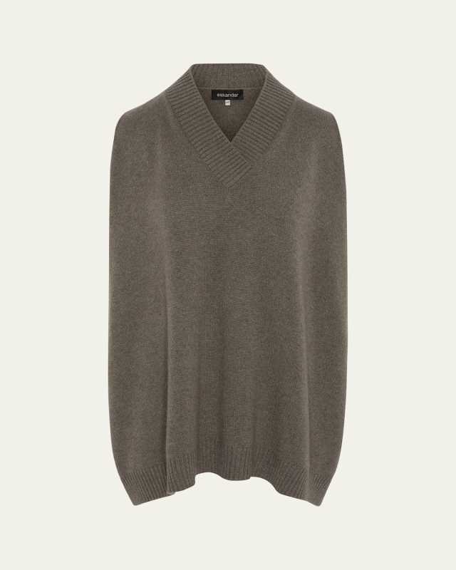 A-Line Sleeveless Crossover V-Neck Sweater (Long Length)